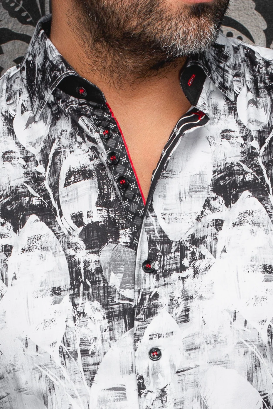 Men Au Noir Woven Shirt Jasper White-Black - Image 2