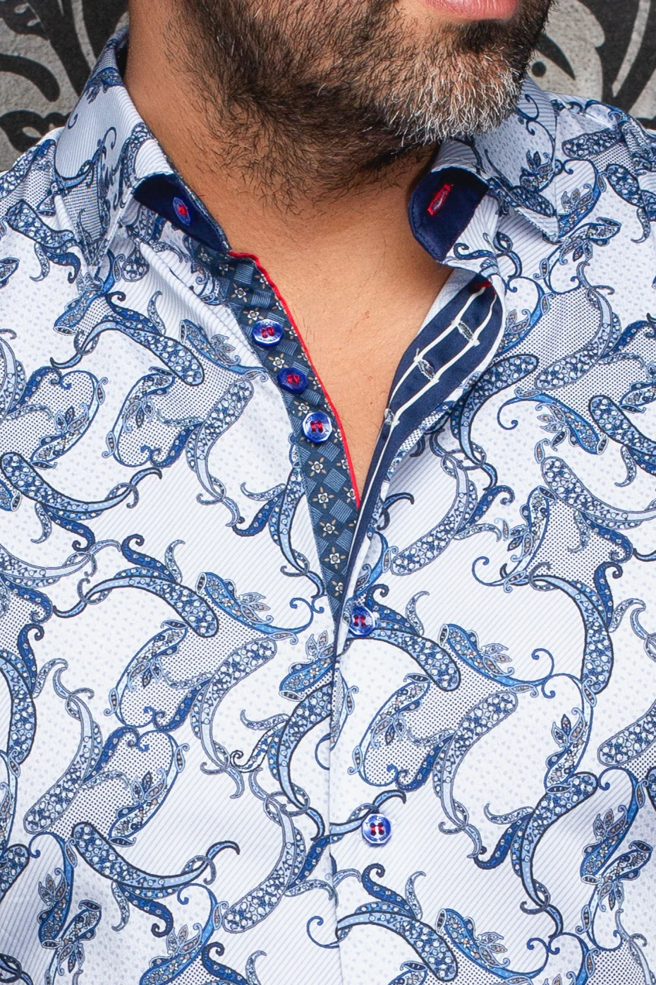 Men Au Noir Woven Shirt Mirage Blue - Image 2