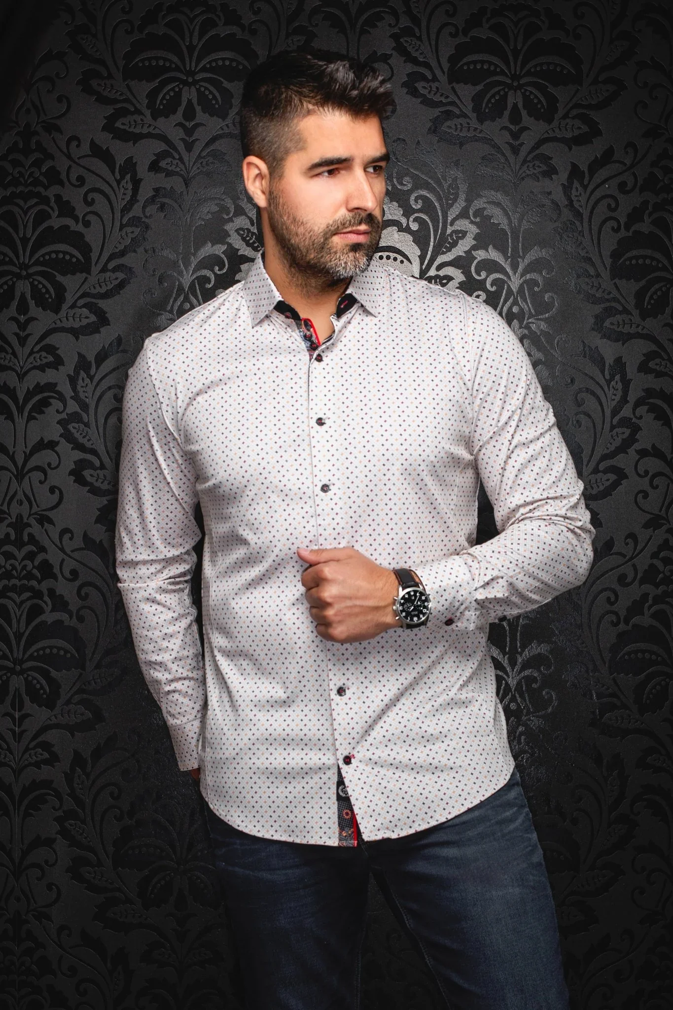 Men Au Noir Knit Shirt Optimus Stone - Image 3