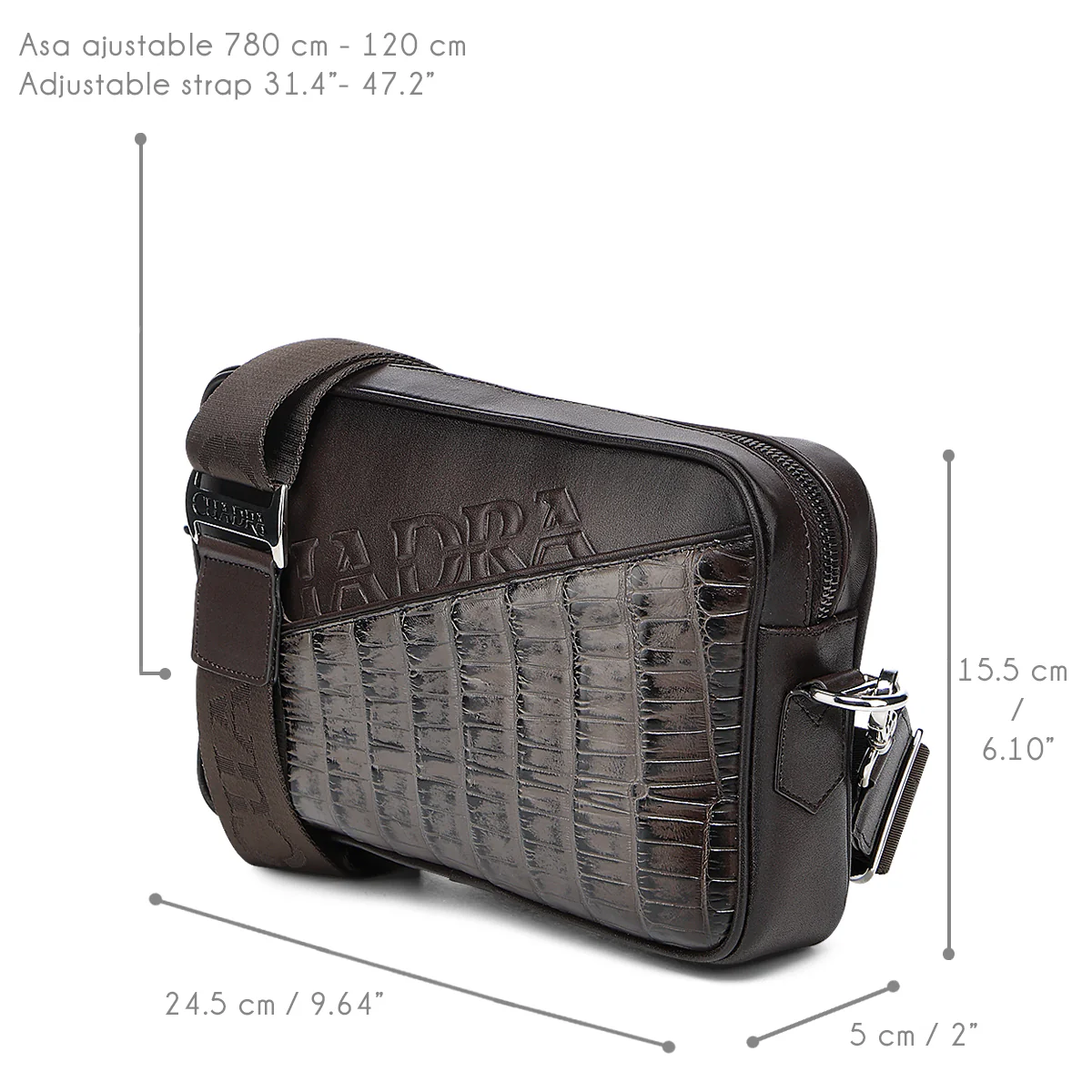 Men Cuadra Alligator Zipper Bag DU729 - Image 8