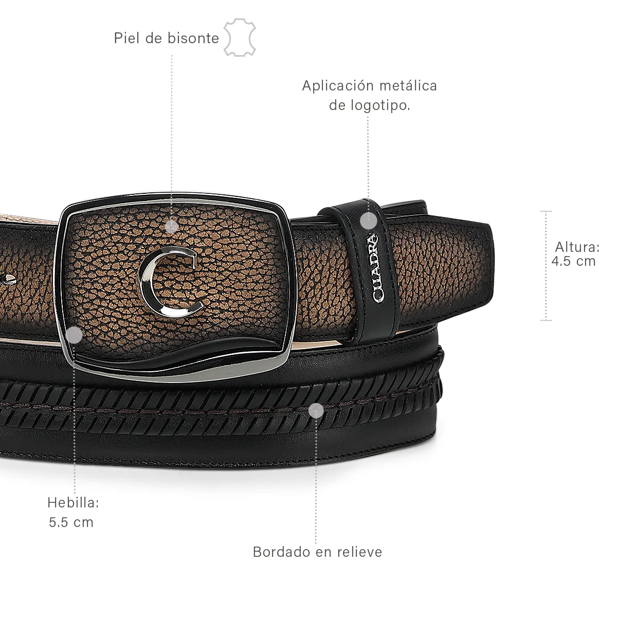 Men Cuadra American Bison Belt BC473 - Image 6