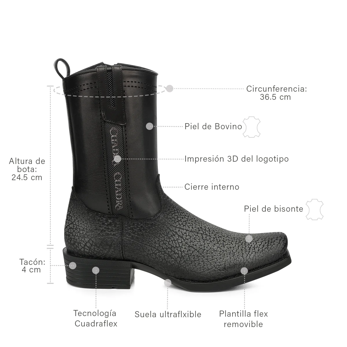 Men Cuadra American Bison Boot CC350 - Image 6