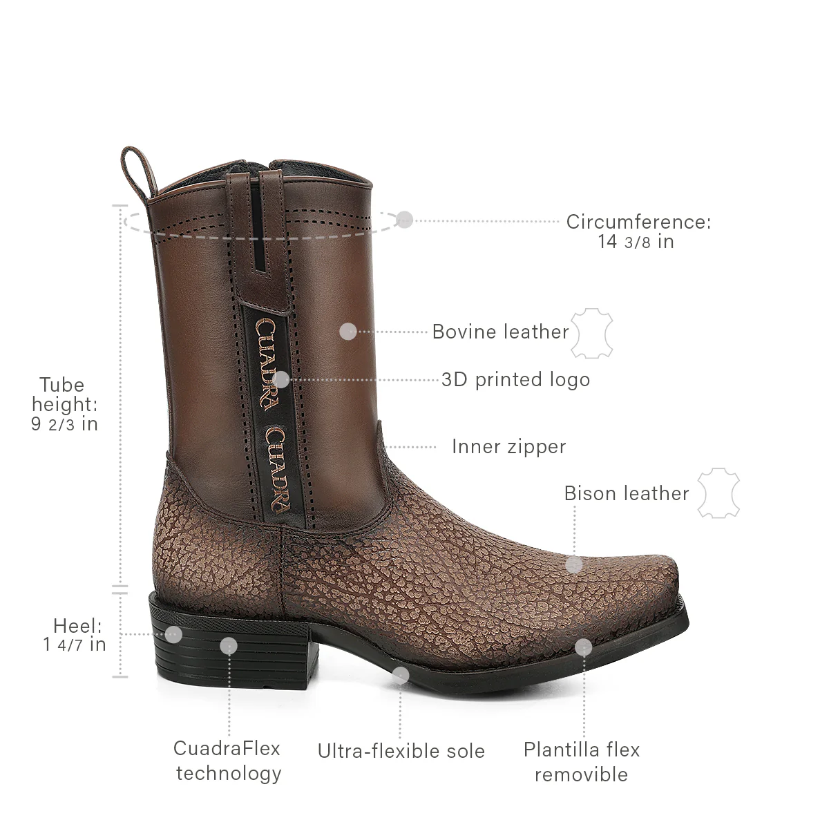 Men Cuadra American Bison Boot CC351 - Image 6