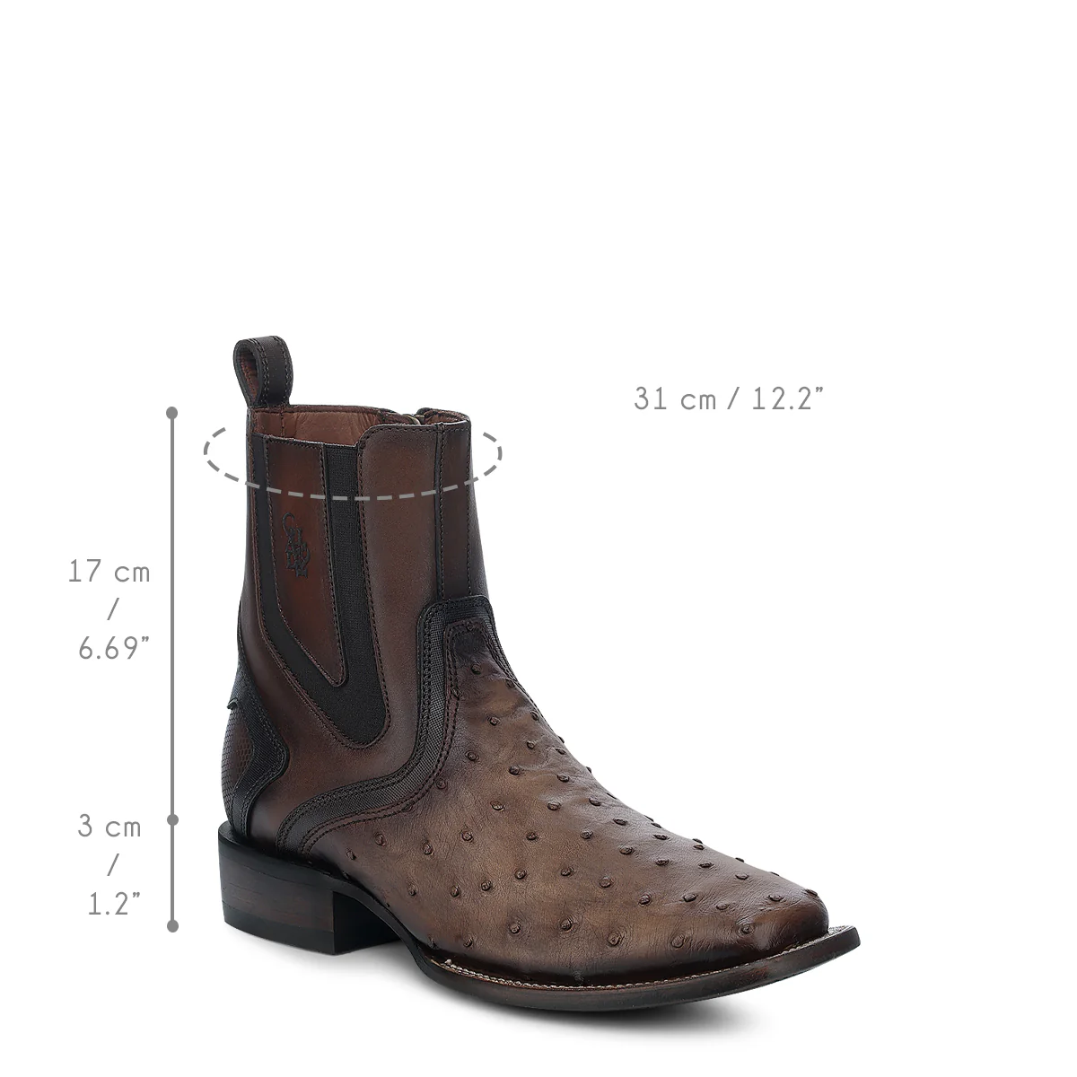 Men Cuadra Ostrich Ankle Boot CU889 - Image 8