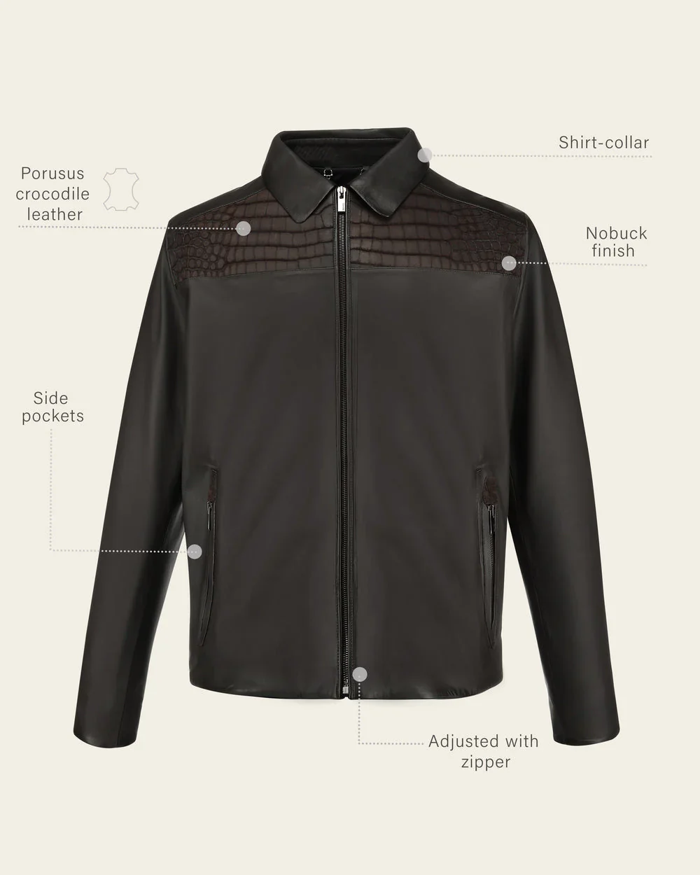 Men Cuadra Crocodylus Porosus Jacket JC357 - Image 6