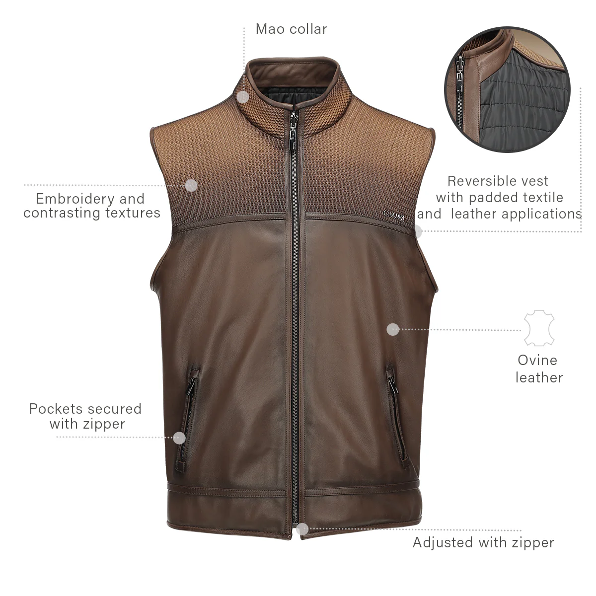 Men Cuadra Lamb Duna Vest JC360 - Image 10