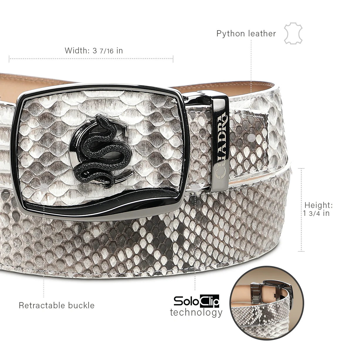 Men Cuadra Python Belt BC482 - Image 4