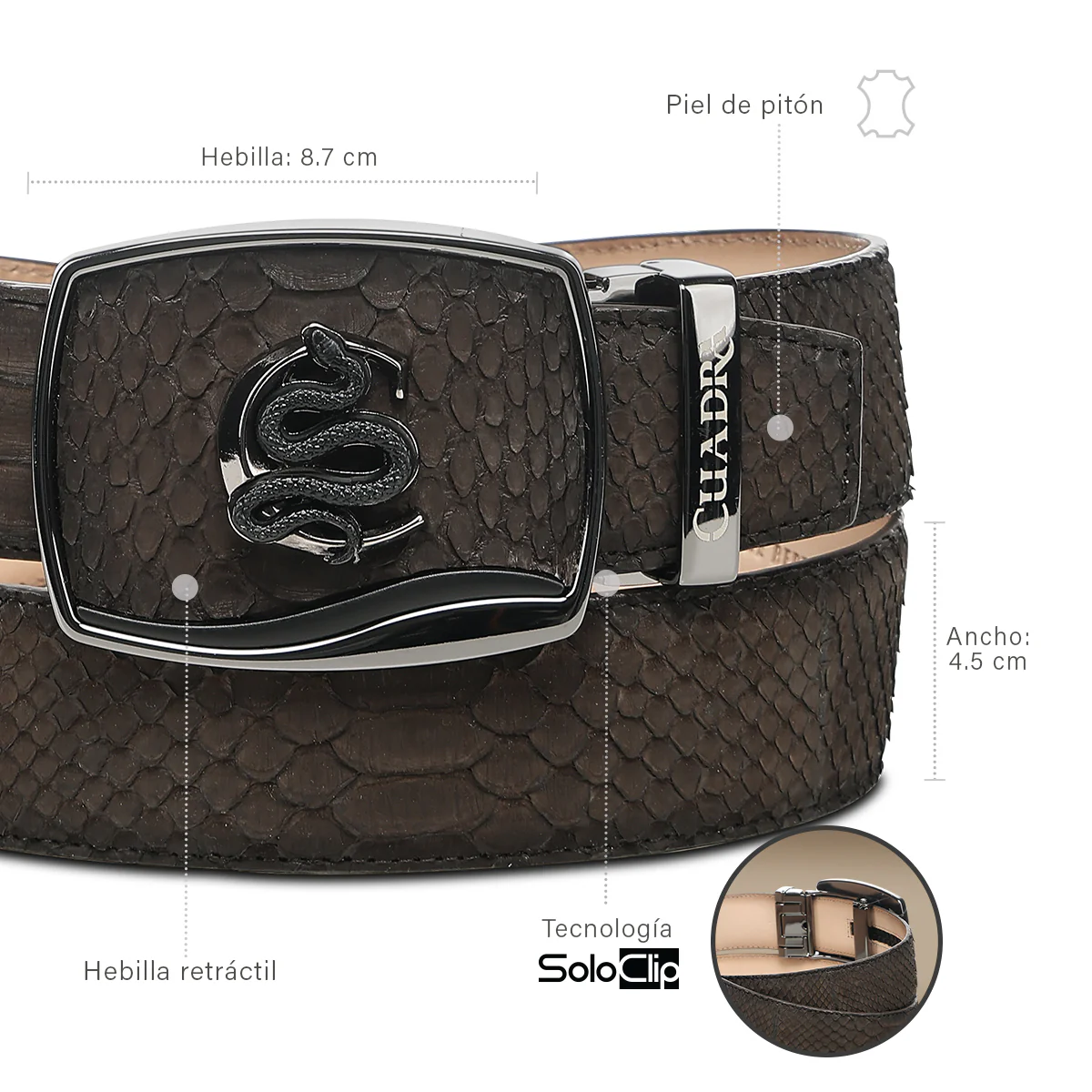 Men Cuadra Python Belt BC484 - Image 4