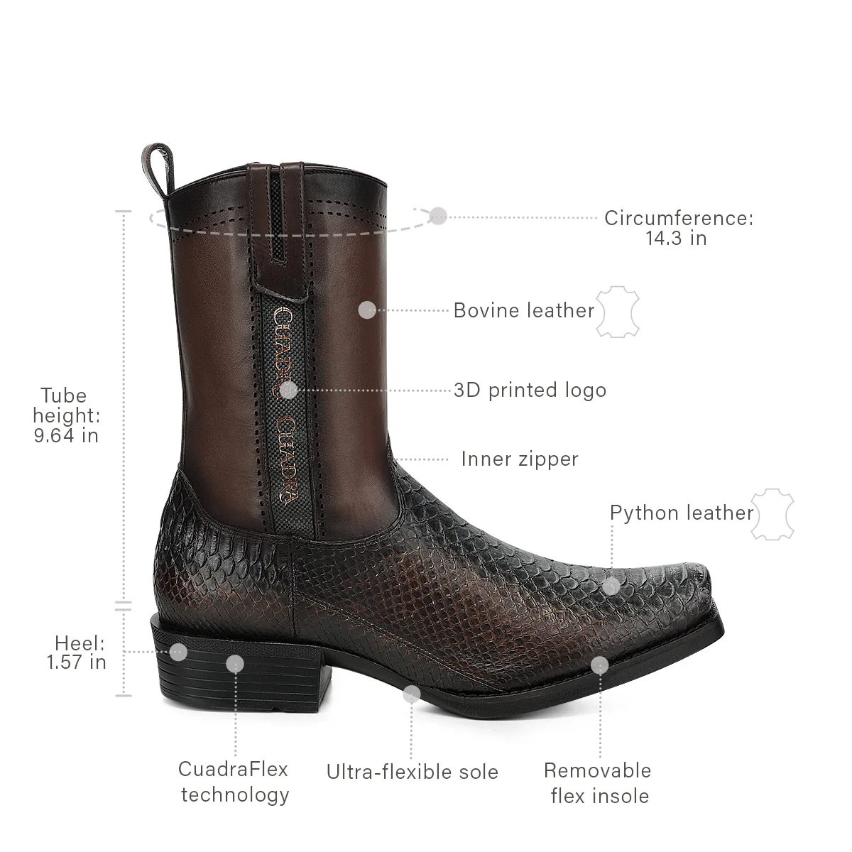 Men Cuadra Python Boot CC296 - Image 8