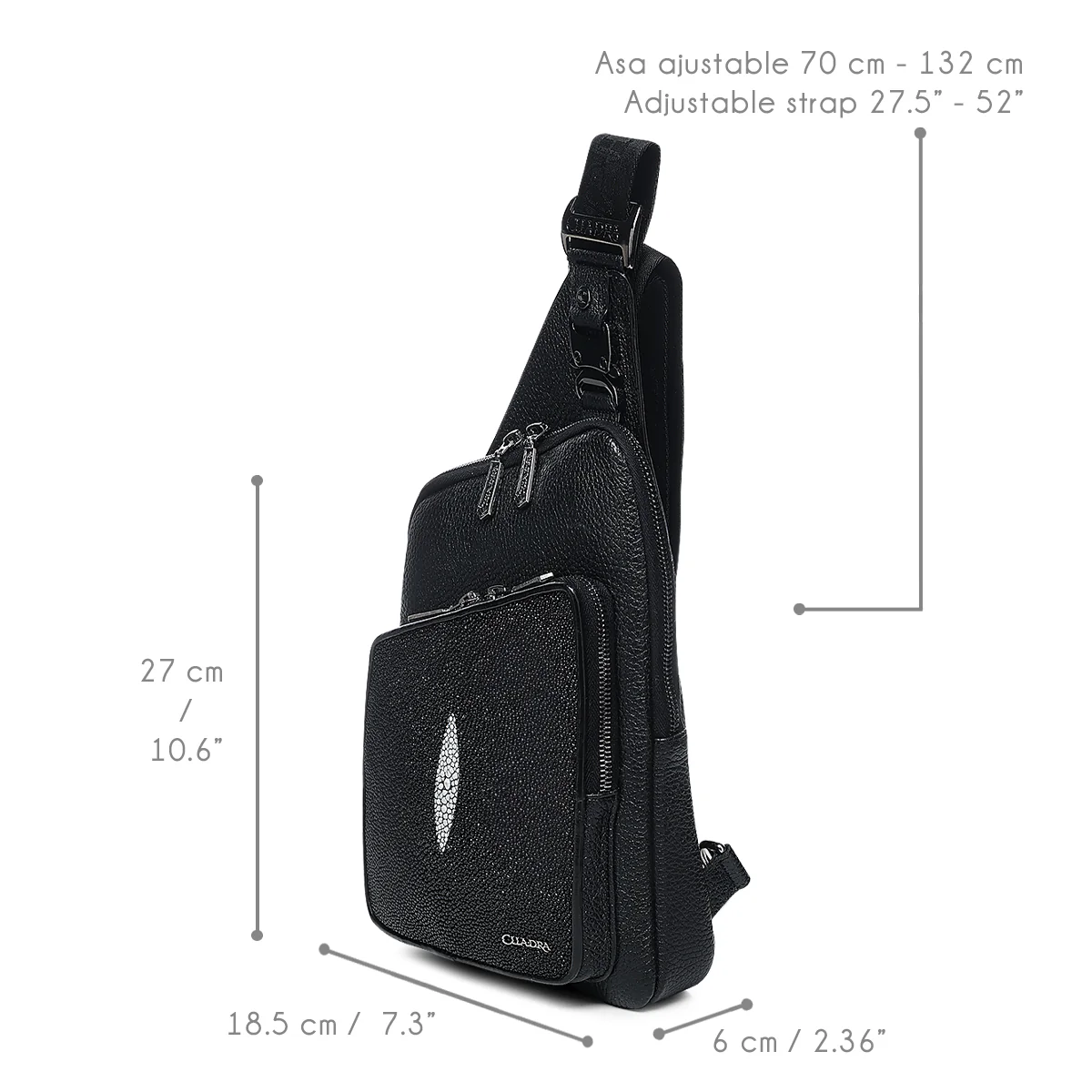Men Cuadra Stingray Zipper Bag DU761 - Image 7