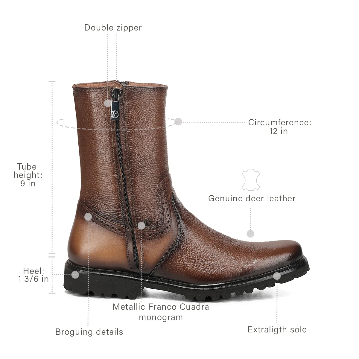Men Franco Cuadra Deer Boot FF419 - Image 8