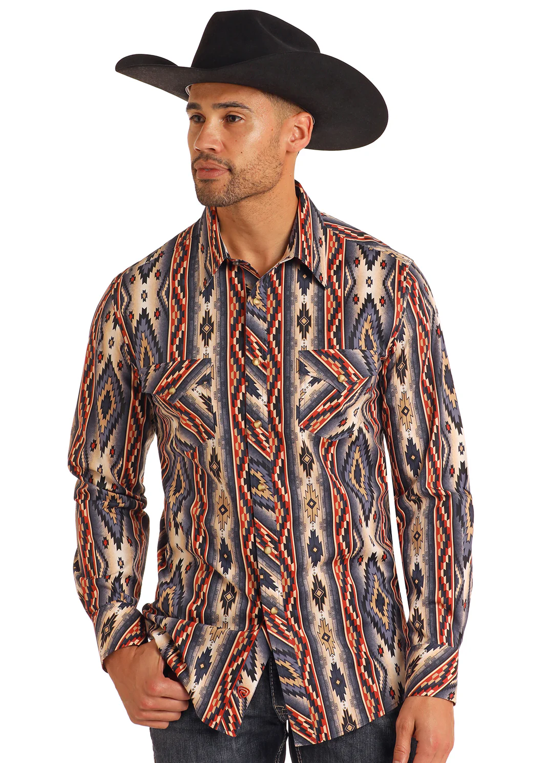 Men Rock&Roll Shirt South Western Burgundy BMN2S05462