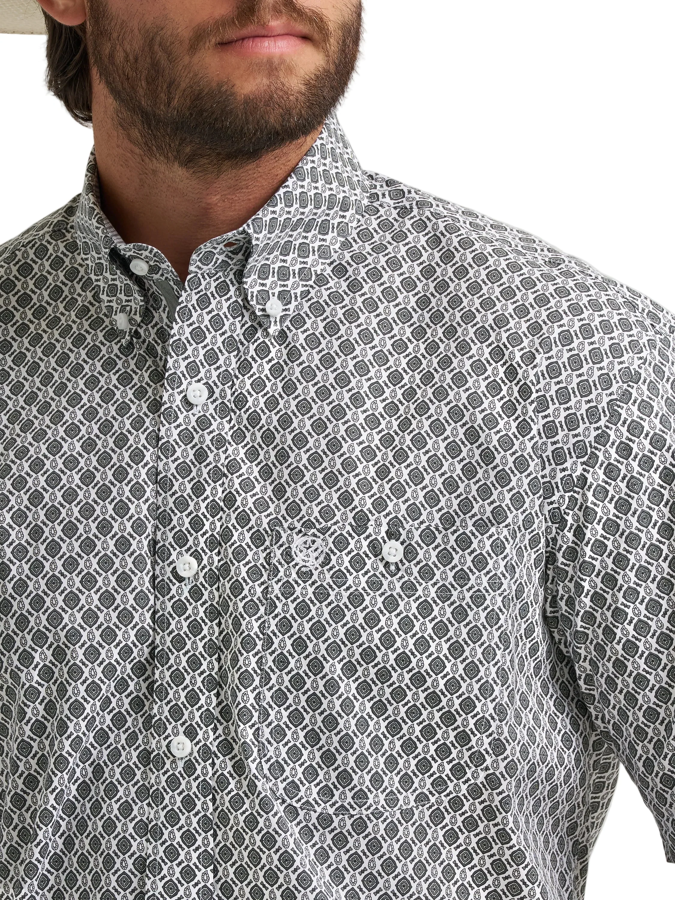 Men Wrangler George Strait Shirt Grey (SS) 112379058 - Image 2