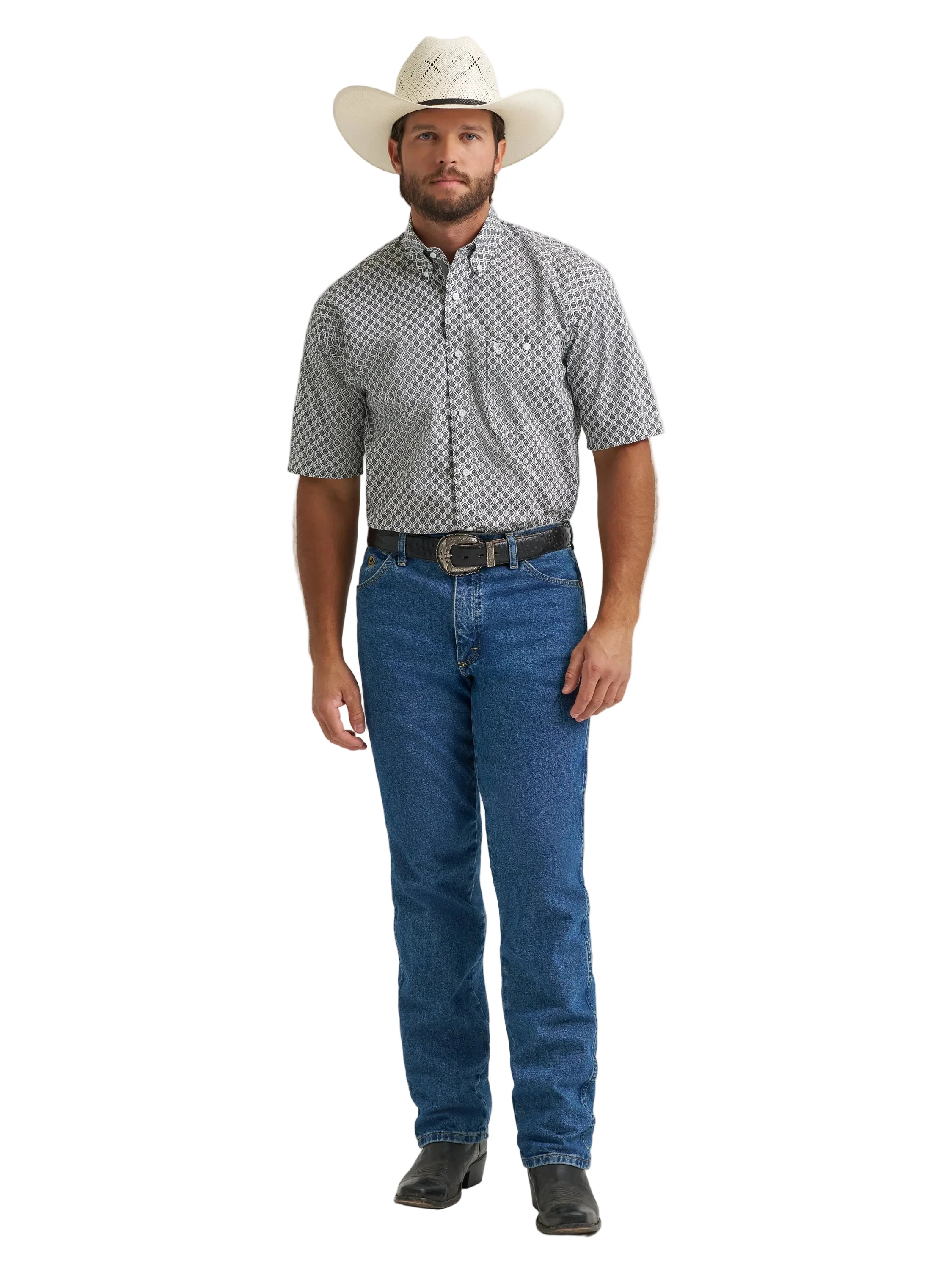 Men Wrangler George Strait Shirt Grey (SS) 112379058 - Image 4