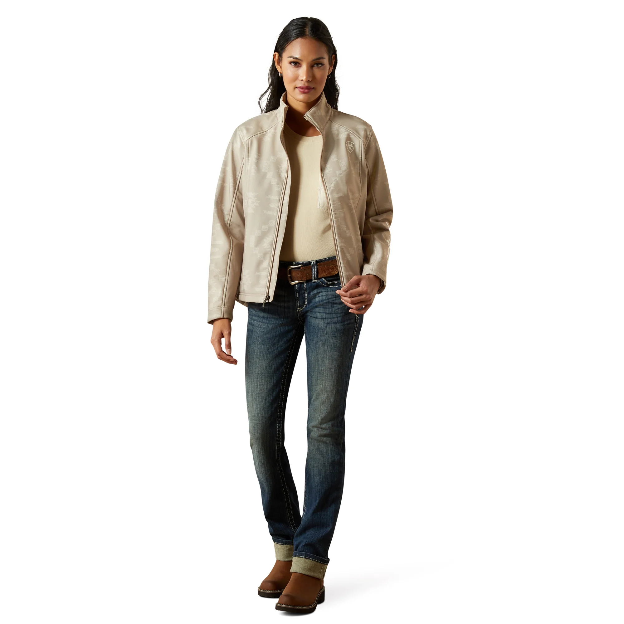 Women Ariat Jacket Logo Softshell Cross Stitch 10062212 - Image 4