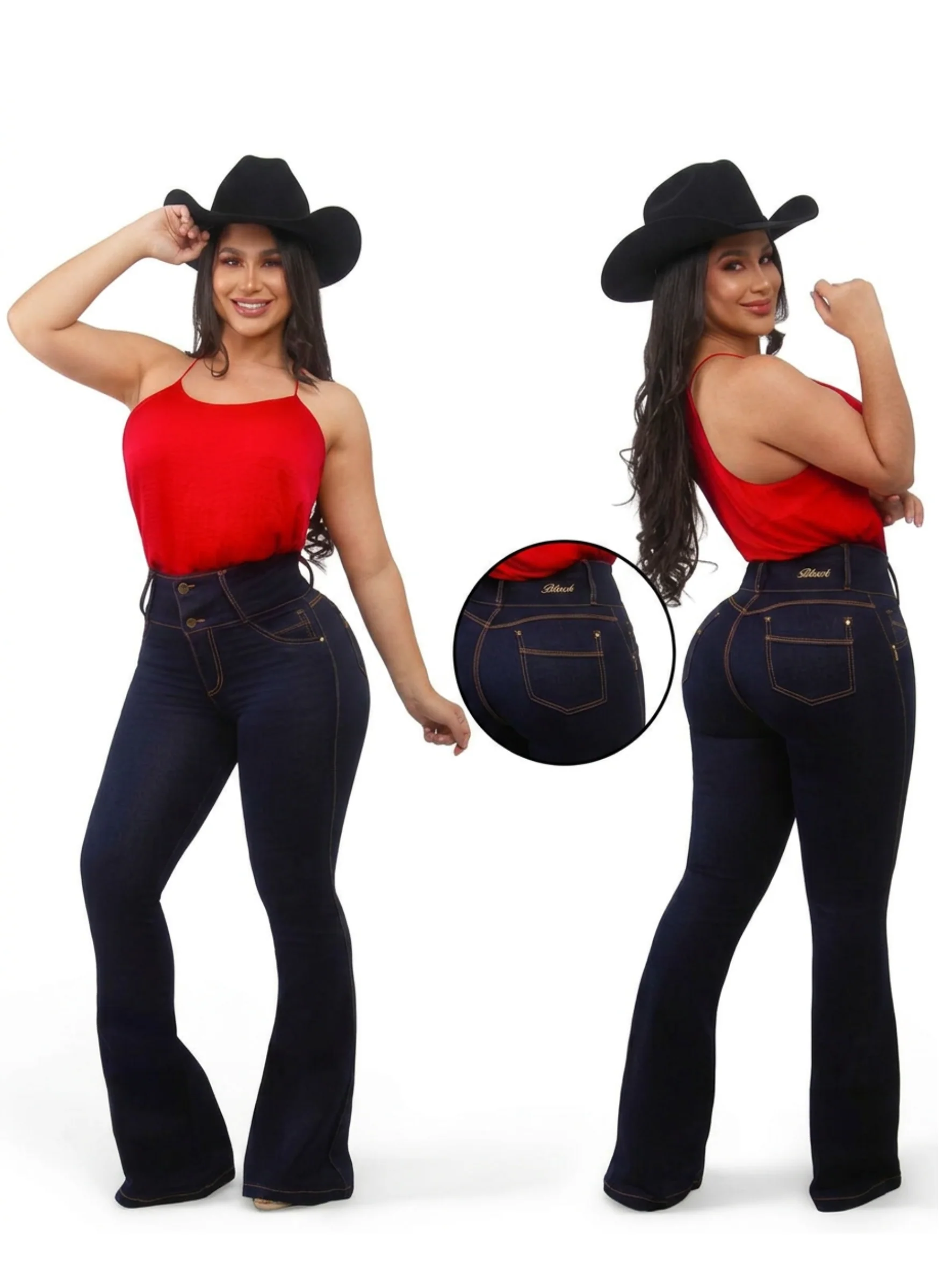 Women Black Jean BW-7313 B.A - Image 4