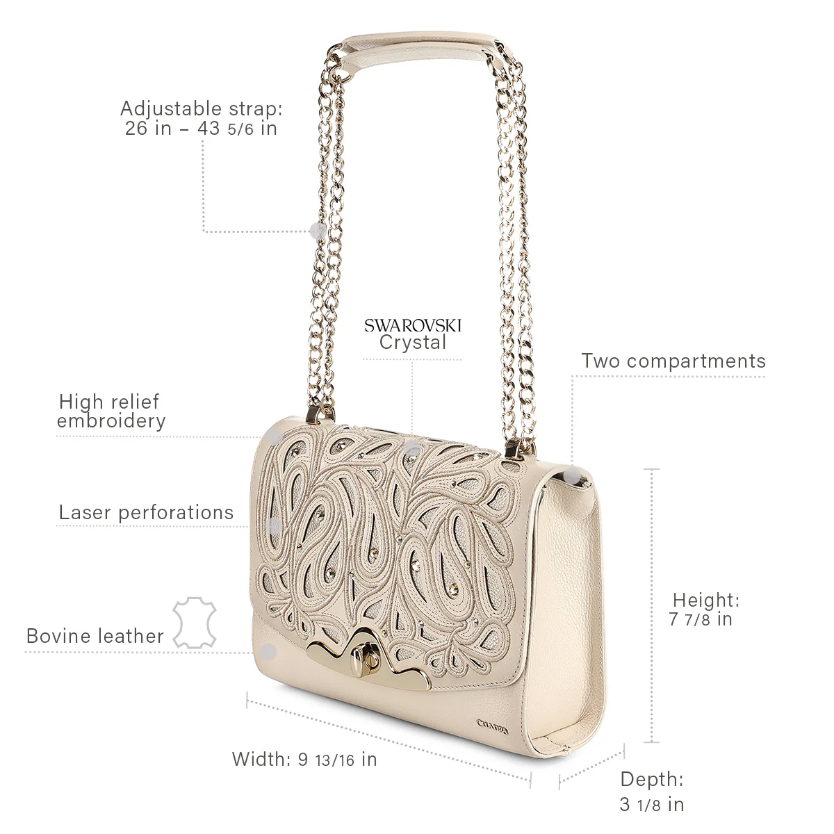 Women Cuadra Bovine Leather Bag DU823 - Image 8