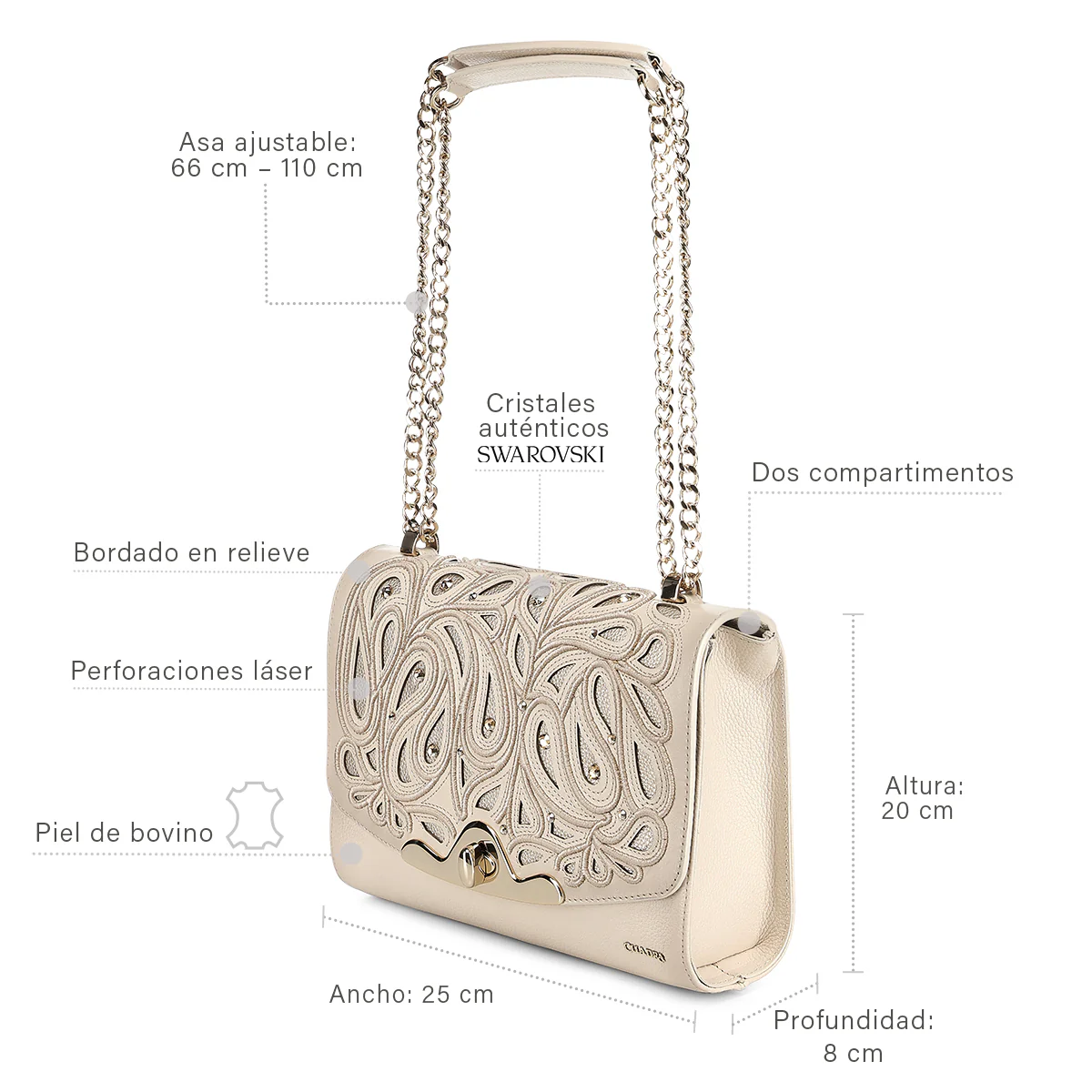Women Cuadra Bovine Leather Bag DU823 - Image 9