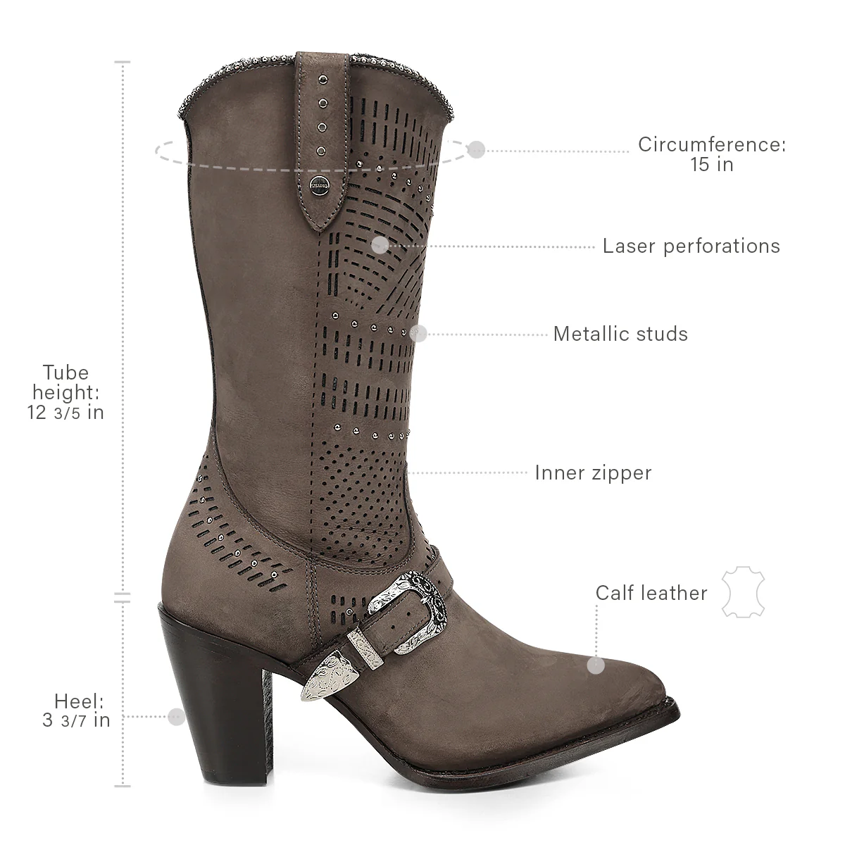 Women Cuadra Cowhide Zipper Boot CC323 - Image 7
