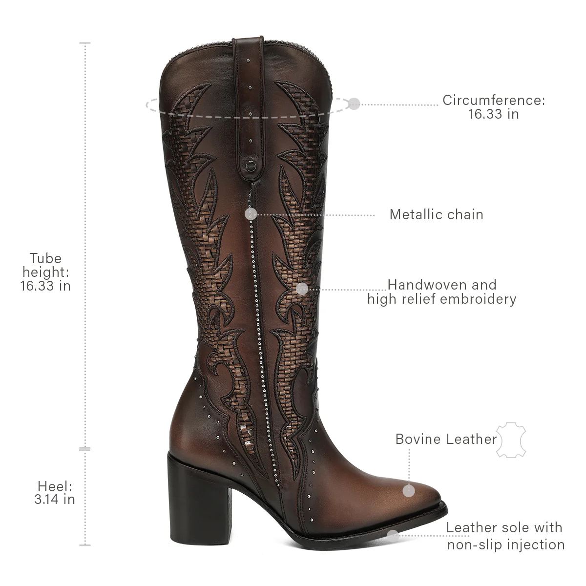 Women Cuadra Cowhide Zipper Boot CC338 - Image 8