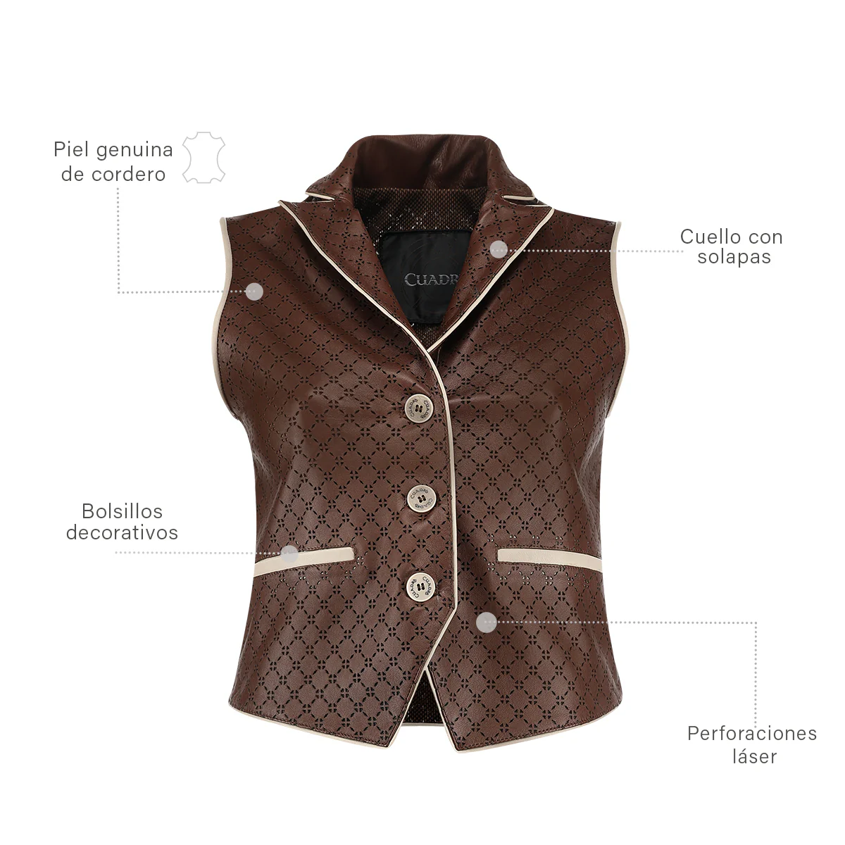 Women Cuadra Lamb Vest JC354 - Image 6
