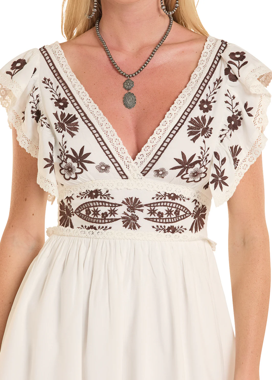 Women Rock&Roll Embroidered Mini Dress BWD0R08818 - Image 2