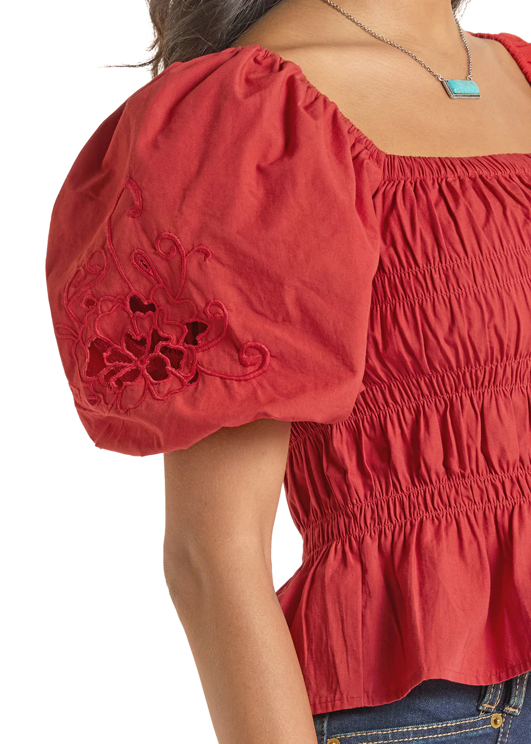 Women Rock&Roll Sleeve Top Red BW51T08779 - Image 2