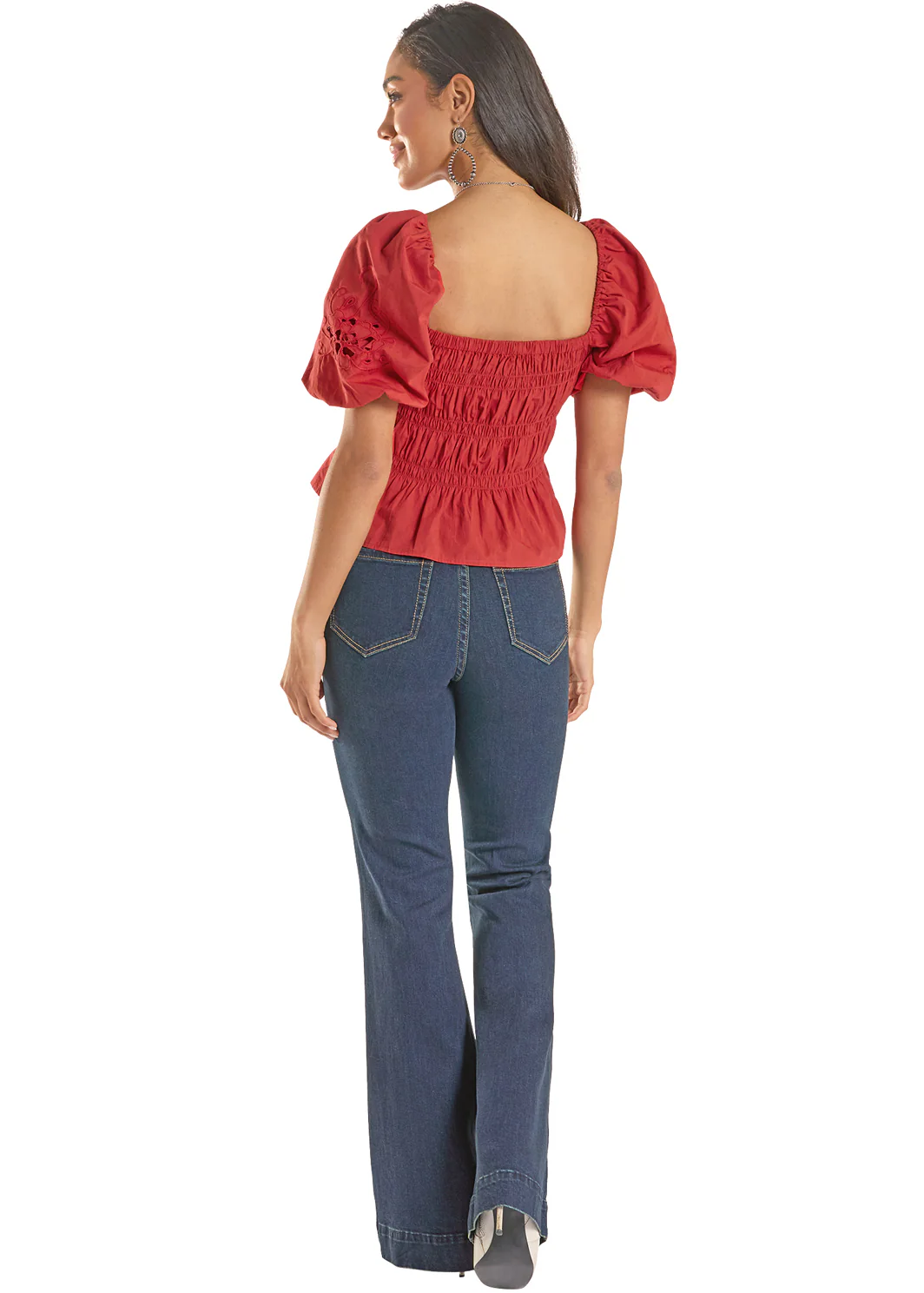 Women Rock&Roll Sleeve Top Red BW51T08779 - Image 4