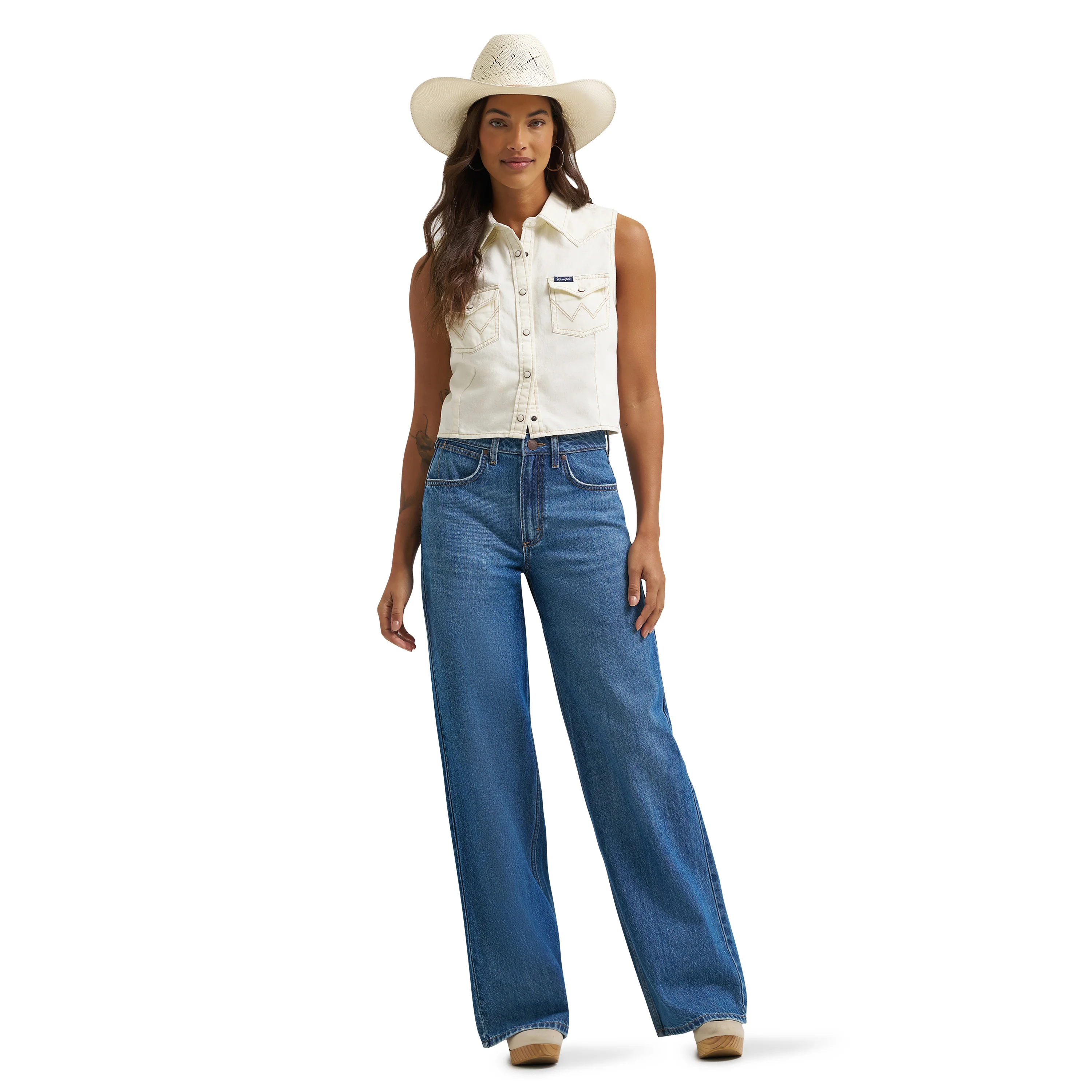 Women Wrangler SleeveLess Shirt 112379493 - Image 4