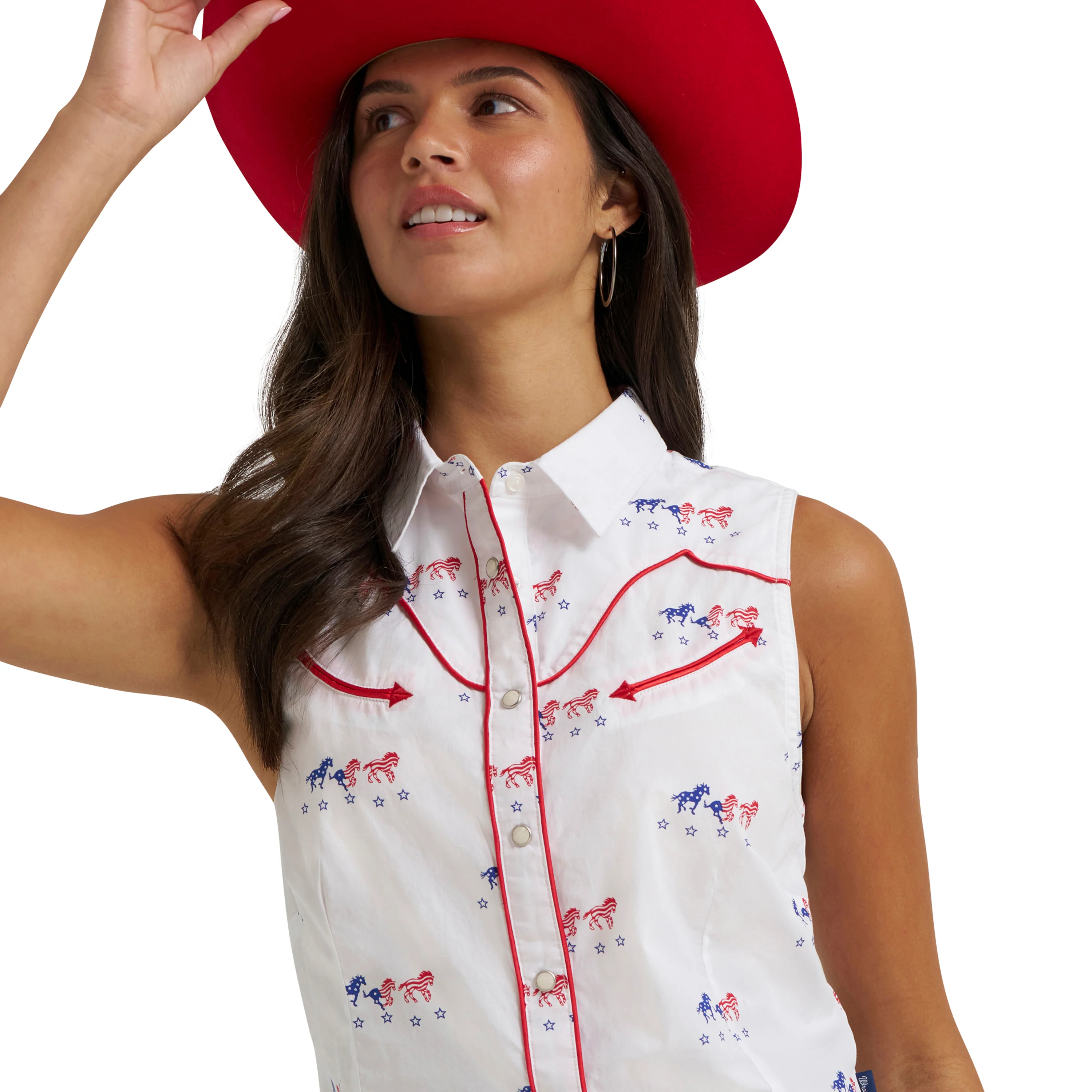 Women Wrangler SleeveLess Snap Shirt 112379496 - Image 2