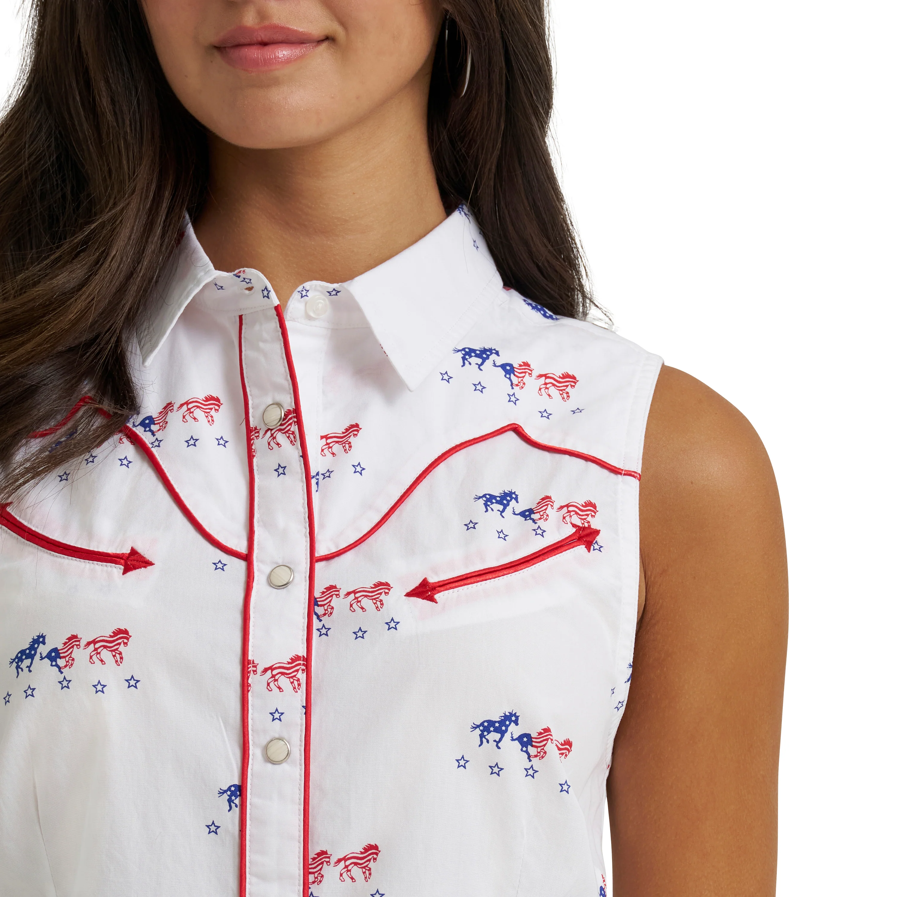 Women Wrangler SleeveLess Snap Shirt 112379496 - Image 3