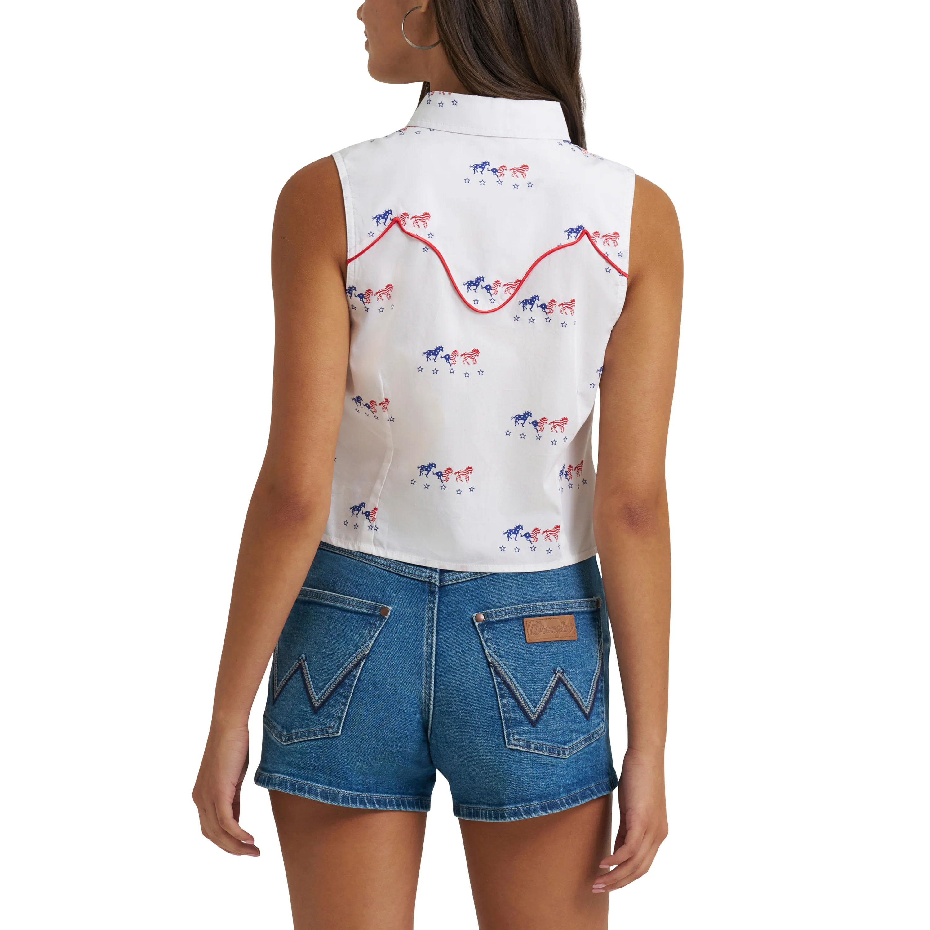 Women Wrangler SleeveLess Snap Shirt 112379496 - Image 4